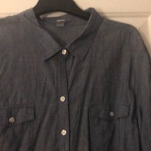 Plus size Chambray button down